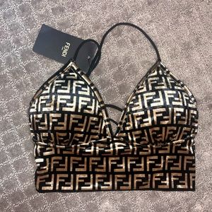 🖤FENDI Velvet FF print Backless Top🖤